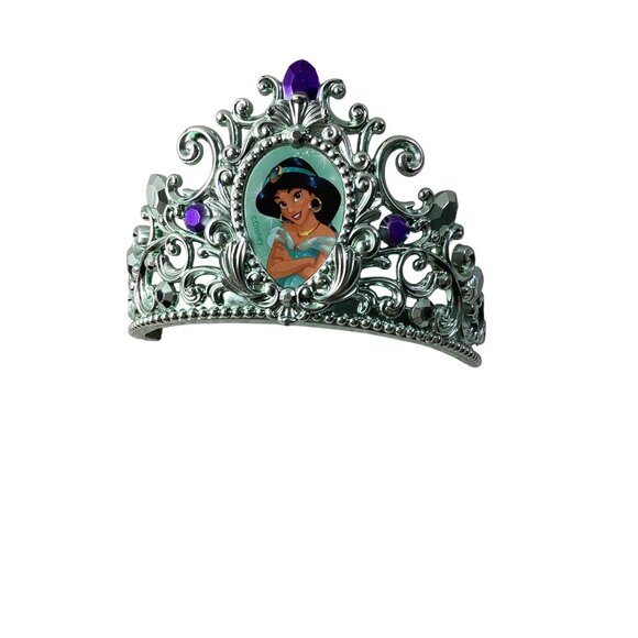 Disney Princess Jasmine Silver Tiara With Purple Gems*Girls Halloween Costume - Picture 2 of 4